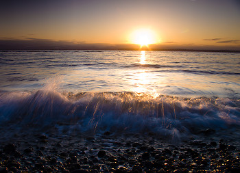 Wave Brakes on Stony Beach ~ Beach picture from Cortes Island Canada.