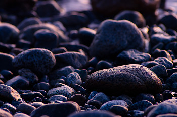 Stones as Art ~ Shoreline picture from Cortes Island Canada.