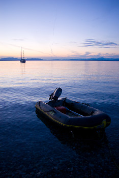 Inflatable at Mitlenatch ~ Dingy picture from Mitlenatch Island Canada.