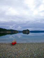 The Red Canoe - Canoe photo from Shark Spit Marina Island BC, Canada