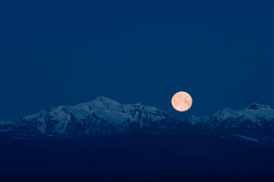 Setting Winter Moon - Vancouver Island Moon photo