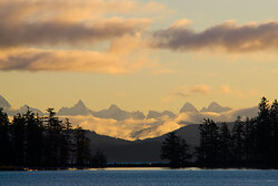 Early Morning in Heriot Bay ~ Mountain picture from Quadra Island Canada.
