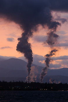 Elk Falls pulp mill ~ Industry picture from Campbell River Canada.