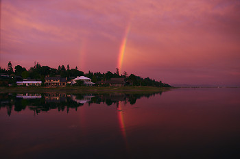 Rainbow in the Comox Harbour ~ Rainbow picture from Comox Canada.