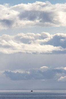 A Small Boat Under a Big Sky ~ Boating  picture from Cortes Island Canada.