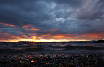 Stormy Sunset at Smelt Bay 2 ~ Landscape  picture from Cortes Island Canada.