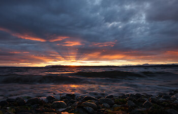 Stormy Sunset at Smelt Bay 3 ~ Landscape  picture from Cortes Island Canada.