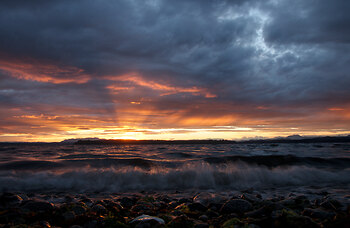 Stormy Sunset at Smelt Bay 5 ~ Landscape  picture from Cortes Island Canada.