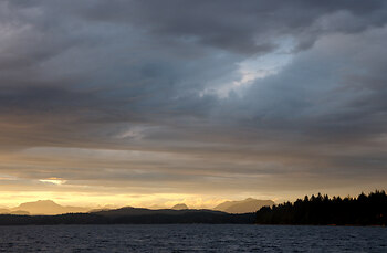 Light under a Dark Sky 1 ~ Landscape  picture from Cortes Island Canada.