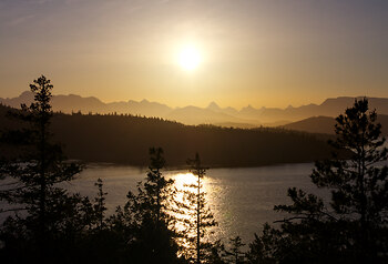 Sunrise at Red Granite Point ~ Landscape  picture from Cortes Island Canada.
