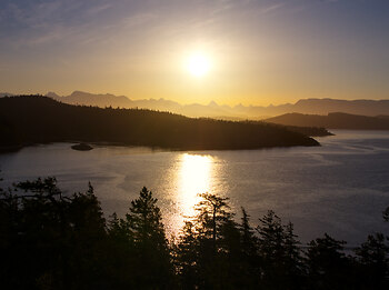 Morning at Red Granite Point ~ Landscape  picture from Cortes Island Canada.