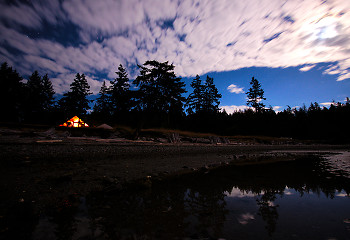 Just Moonlight ~ Night Landscape picture from Cortes Island Canada.