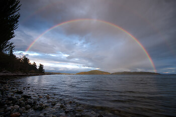 Epic Rainbow Over Twin Islands - I ~ Rainbow picture from Cortes Island Canada.