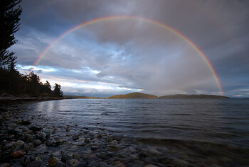 Epic Rainbow Over Twin Islands - II ~ Rainbow picture from Cortes Island Canada.