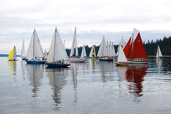 Start of the Race ~ Sailing picture from Cortes Island Canada.