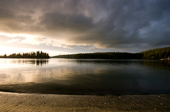 A Typical Evening at Mansons Landing ~ Seascape  picture from Cortes Island Canada.