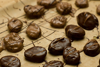 Chocolate Covered Apricots ~ Dessert picture from Cortes Island Canada.