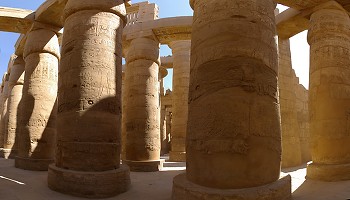 Karnak Temple Pillars ~ Egyptian Temple picture from Karnak Egypt.