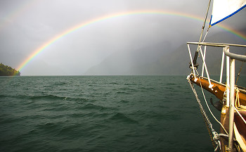 Rainbow ~ Sailing picture from Knight Inlet Canada.