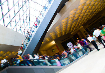 Louvre Escalator ~ Escalator picture from Paris France.