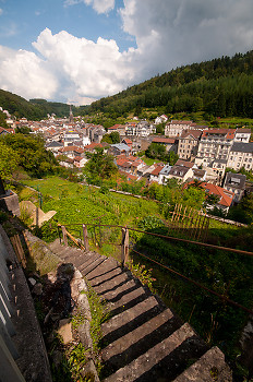 Stairs into Plombieres ~ Stairs picture from Plombieres-les-Bains France.
