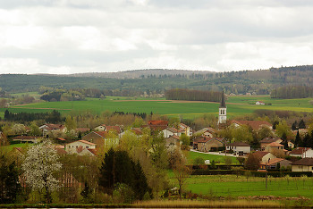 A French Landscape ~ Village picture from Unidentified town France.
