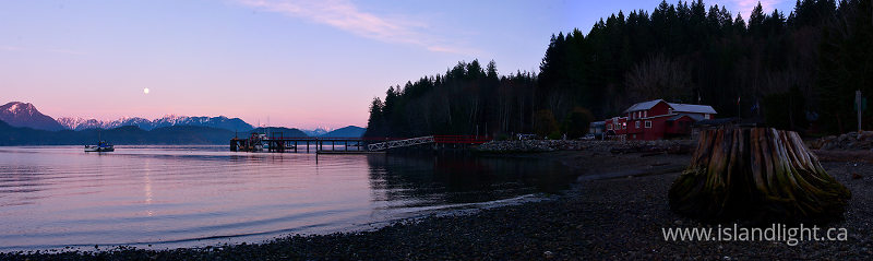 Panorama of Squirrel Cove in Moonlight - Cortes Island  photo