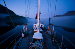 Portrait of a Ketch in Early Morning - Port Neville Sailboat photo