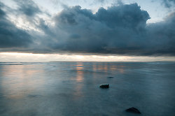 Evening clouds over the Salish Sea - Cortes Island  photo